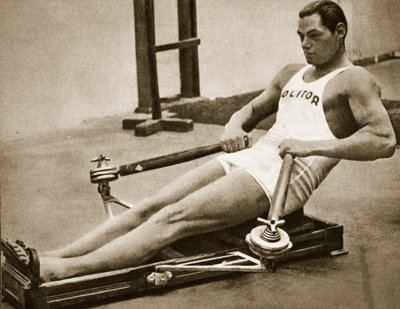 Johnny Weissmuller, the first man to swim 100m in under a minute, champion of the 1924 and 1928 Olympics, 1920s by Unbekannt Unbekannt
